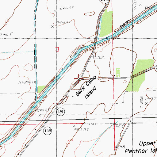 Topographic Map of Reddick School (historical), AR