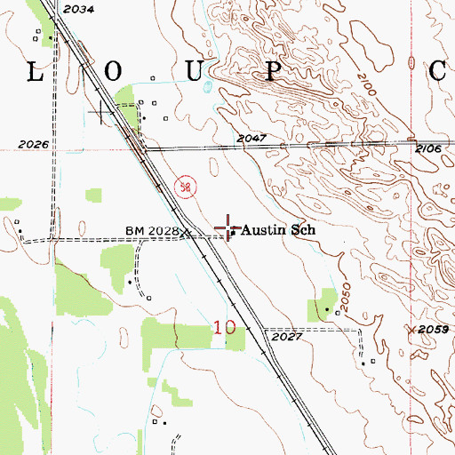 Topographic Map of Austin School, NE