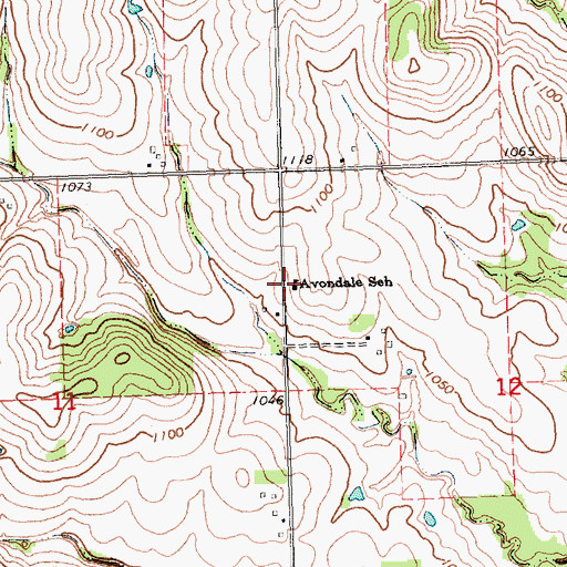 Topographic Map of Avondale School, NE