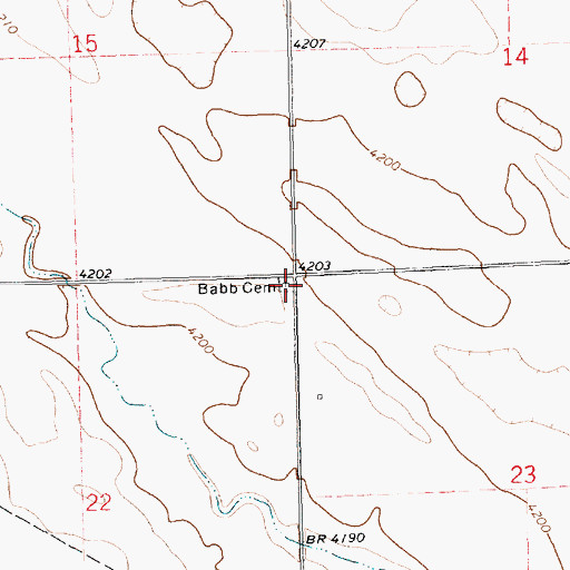 Topographic Map of Babb Cemetery, NE