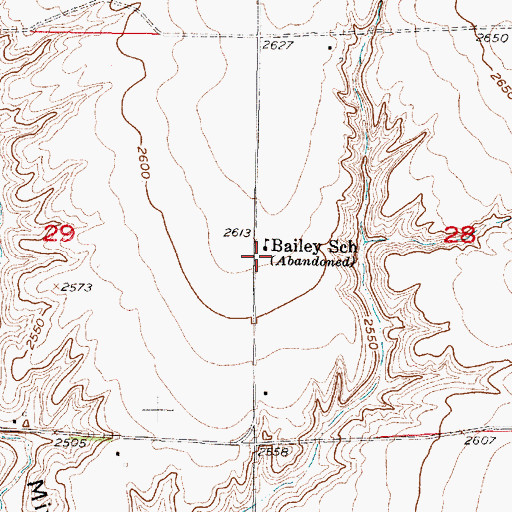 Topographic Map of Bailey School (historical), NE