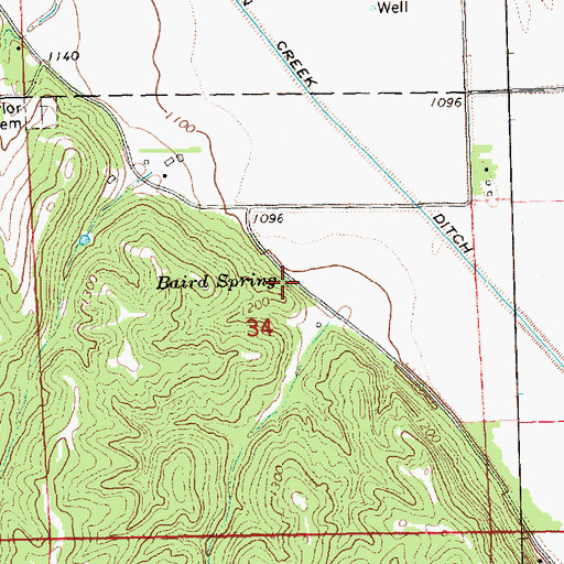 Topographic Map of Baird Spring, NE