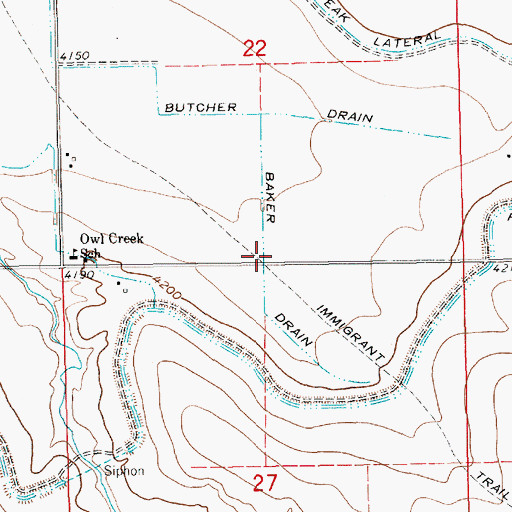 Topographic Map of Baker Drain, NE