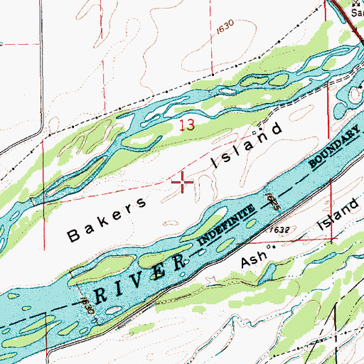 Topographic Map of Bakers Island, NE
