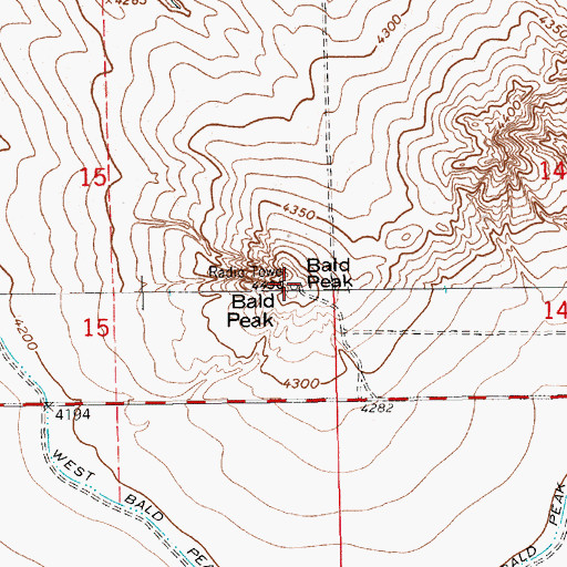 Topographic Map of Bald Peak, NE