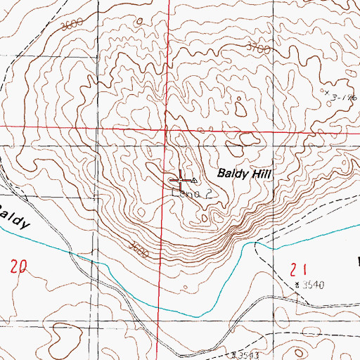 Topographic Map of Baldy Hill, NE