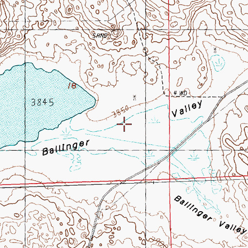 Topographic Map of Ballinger Valley, NE