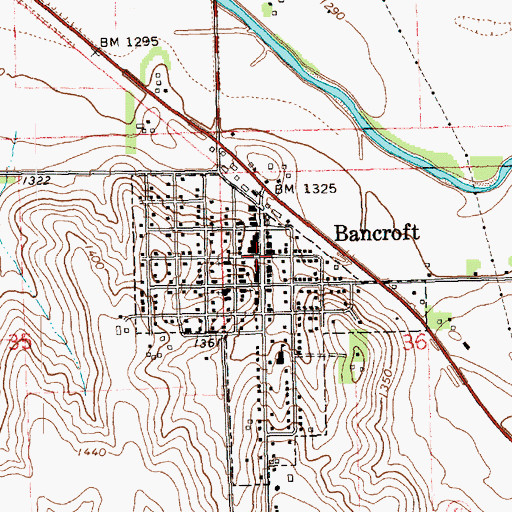 Topographic Map of Bancroft, NE