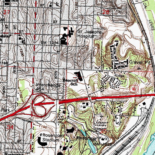 Topographic Map of Bancroft Elementary School, NE