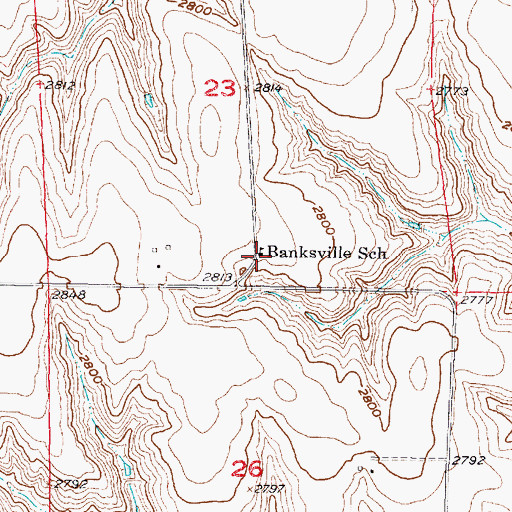 Topographic Map of Banksville School, NE