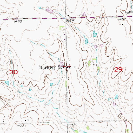 Topographic Map of Barkley School (historical), NE