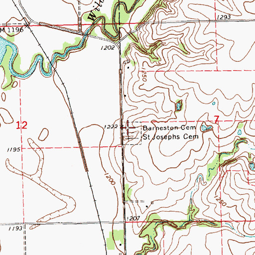 Topographic Map of Barneston Cemetery, NE