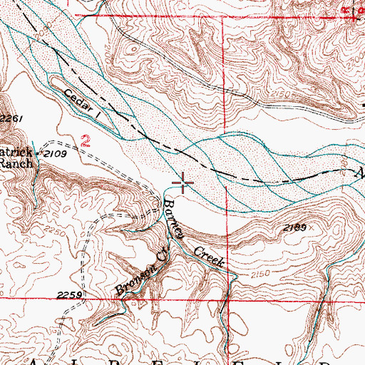Topographic Map of Barney Creek, NE