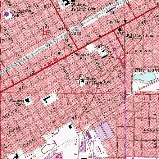 Topographic Map of Barr Junior High School, NE