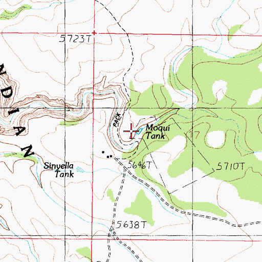 Topographic Map of Moqui Tank, AZ