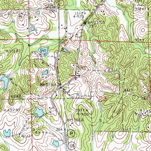 Topographic Map of Union Hill School (historical), AR