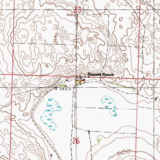Topographic Map of Bassett Ranch, NE