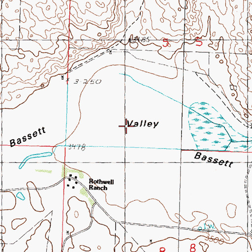 Topographic Map of Bassett Valley, NE
