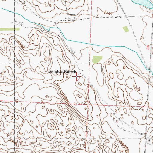Topographic Map of Bates Ranch, NE