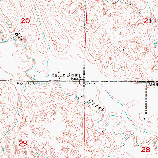 Topographic Map of Battle Bend School (historical), NE