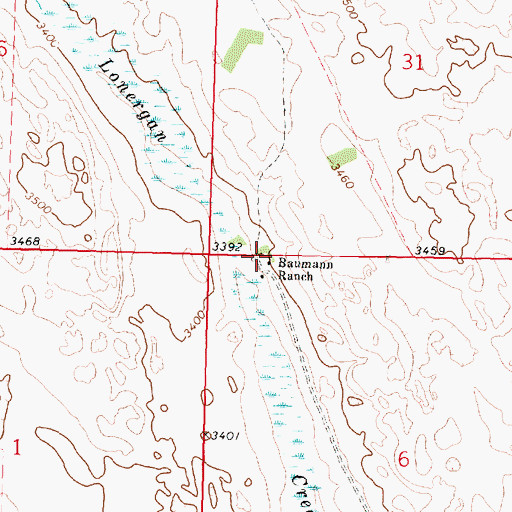 Topographic Map of Baumann Ranch, NE