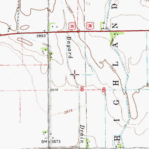 Topographic Map of Bayard Drain, NE