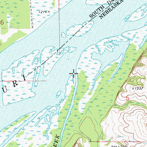 Topographic Map of Bazile Creek, NE