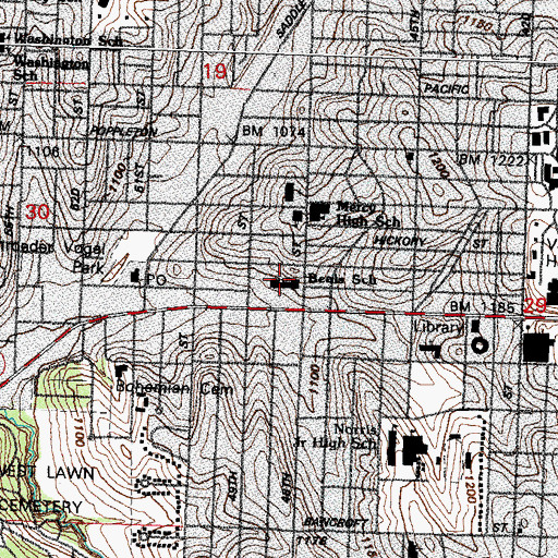 Topographic Map of Beals Elementary School, NE