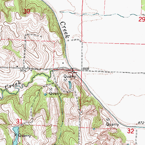 Topographic Map of Bean Creek, NE