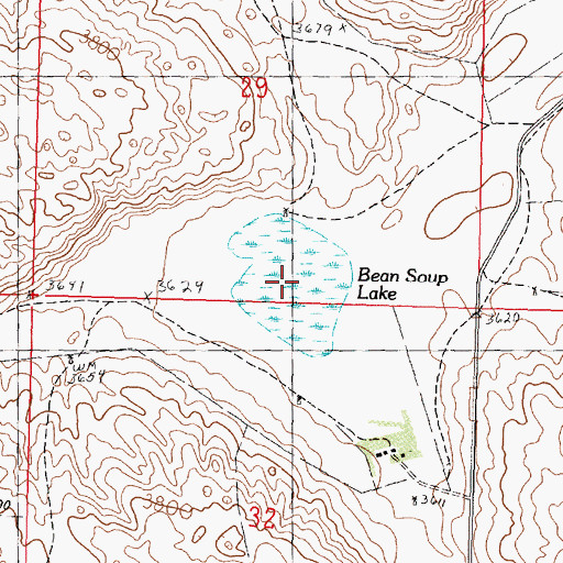 Topographic Map of Bean Soup Lake, NE