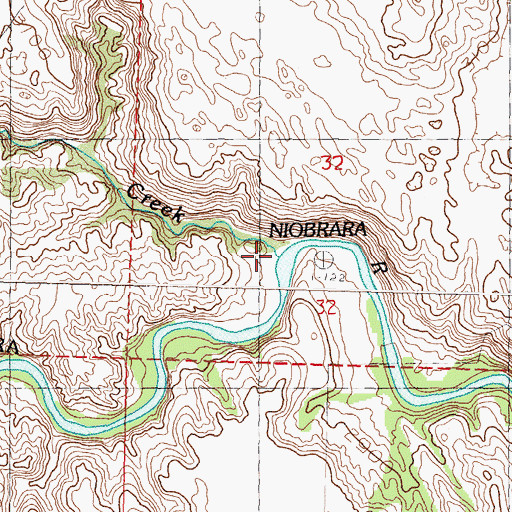Topographic Map of Bear Creek, NE
