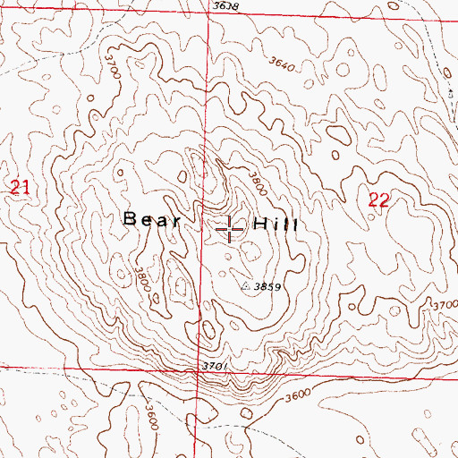 Topographic Map of Bear Hill, NE
