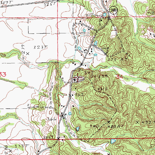 Topographic Map of Warren Cemetery, AR