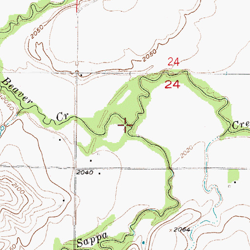 Topographic Map of Beaver Creek, NE