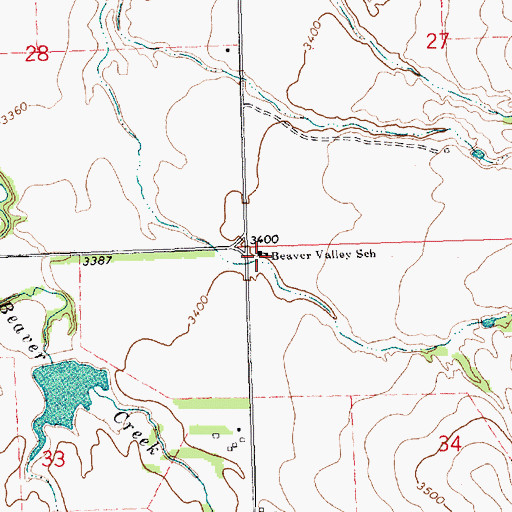 Topographic Map of Beaver Valley School, NE