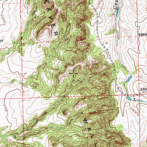 Topographic Map of Beaver Wall, NE