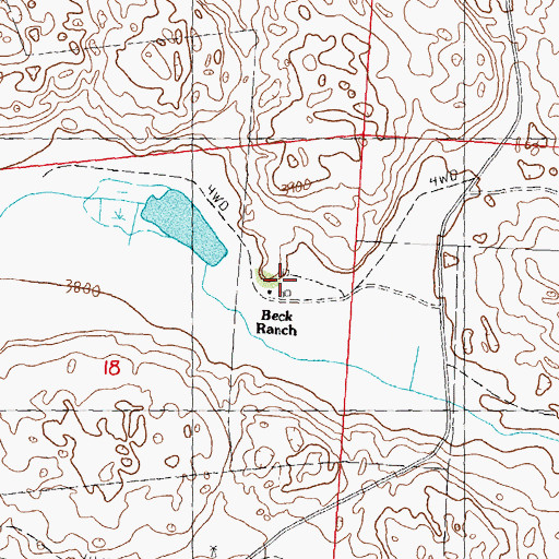Topographic Map of Beck Ranch, NE