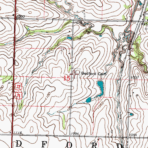 Topographic Map of Bedford Cemetery, NE