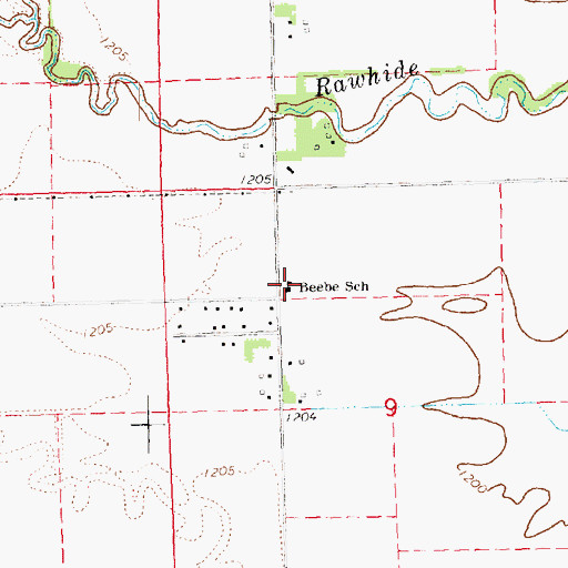 Topographic Map of Beebe School, NE