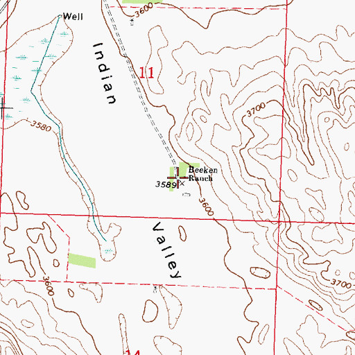 Topographic Map of Beeken Ranch, NE