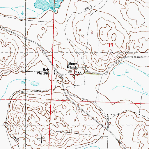 Topographic Map of Beem Ranch, NE
