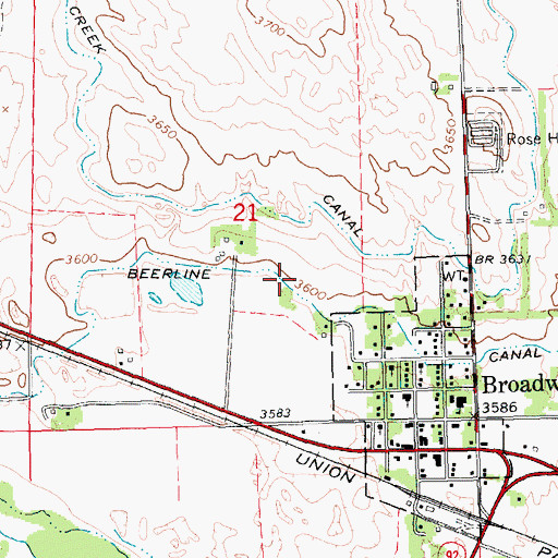 Topographic Map of Beerline Canal, NE
