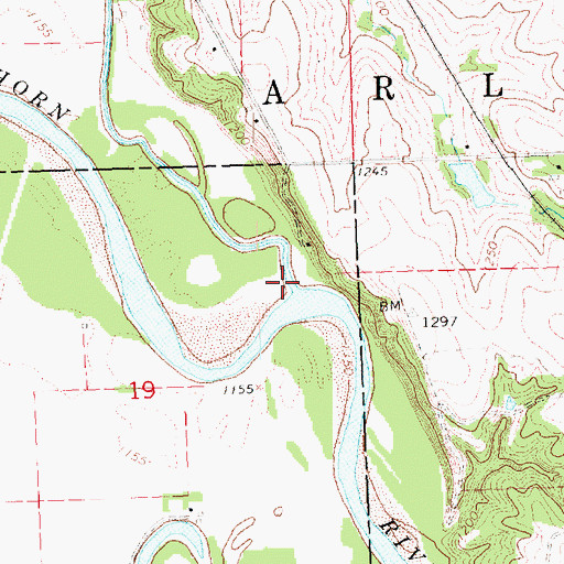 Topographic Map of Bell Creek, NE