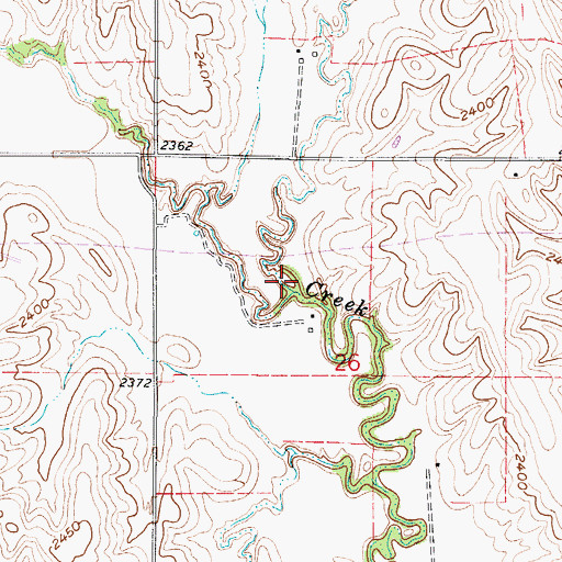 Topographic Map of Bell Creek, NE