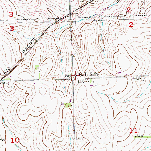 Topographic Map of Bell School, NE