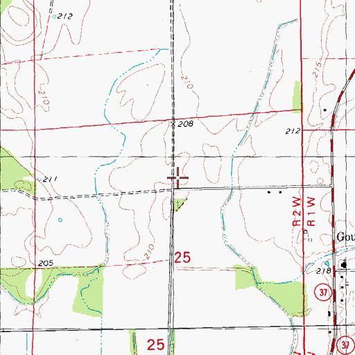 Topographic Map of Gourd Neck School (historical), AR