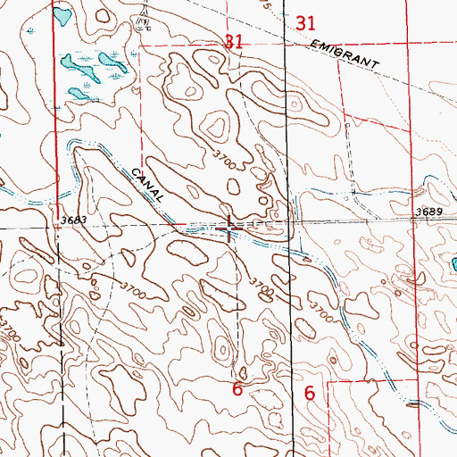 Topographic Map of Belmont Canal, NE