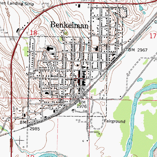 Topographic Map of Benkelman, NE