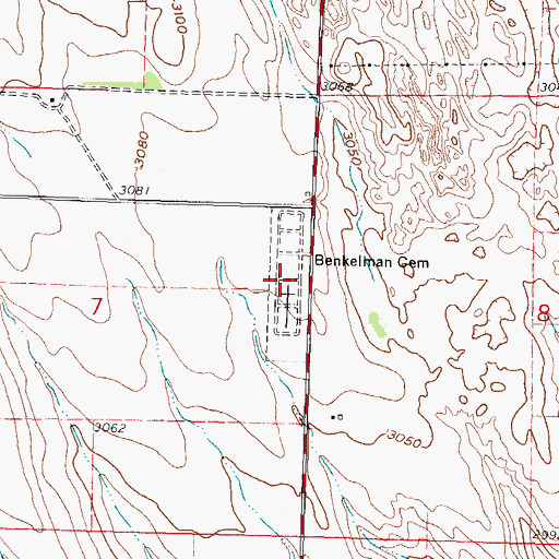 Topographic Map of Benkelman Cemetery, NE