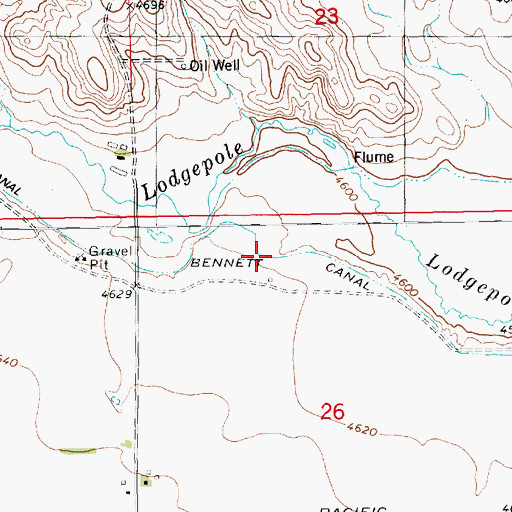 Topographic Map of Bennett Canal, NE